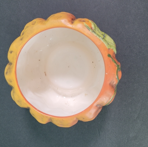 Ceramic Jack-O-Lantern Candle Holder Halloween 3.5" New Holland Floral VTG 1995 - Picture 3 of 14